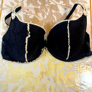 Smart & Sexy Bra Women 42D black/ White Lace Embroidered Adjustable